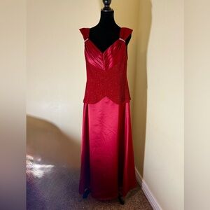 Patra Vibrant Red Satin Dress